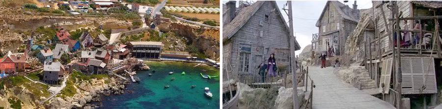 Set de rodaje de Popeye en Malta.