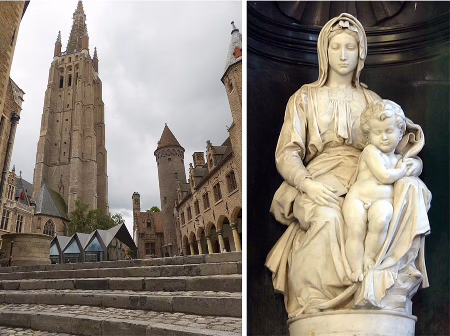 Viaje de mujeres a brujas, que ver en brujas, mujeres de flandes belgica, virgen con nino miguel angel